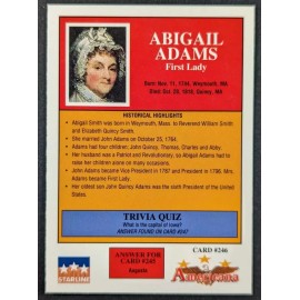ABIGAIL ADAMS 'FIRST LADY' #2461992 Americana Collectible Vintage Trading Card