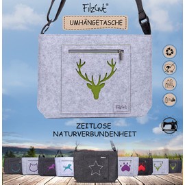 Women's Dirndl Shoulder Bag Felt Bag Women's Costume Motif Trendy Costume Bag Animal Motif Deer