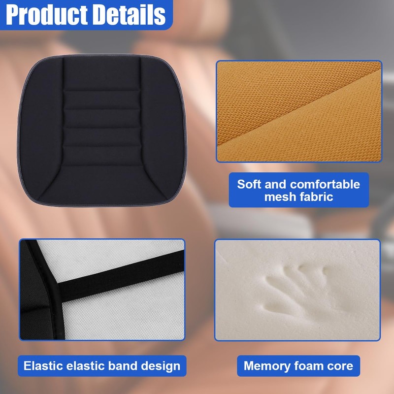 GAOLAOSY Car Seat Cushion Pad, Memory Foam Automotive Butt Cushion