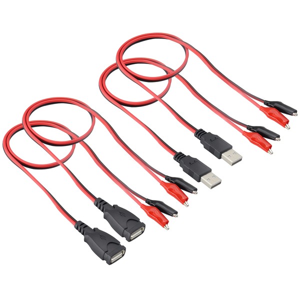 HCFeng USB to Alligator Clip Adapter Cable Alligator Clip Jumper