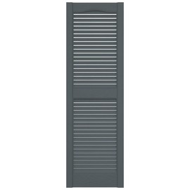 Builders Edge BEL1120039419 TailorMade Cathedral Top Center Mullion, Open Louver, Includes Matching Installation Spikes (Per Pair) Vinyl Shutters, 12-in. W x 39-in. H, 419-Storm Cloud