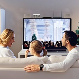 Simpvia No Drill Adjustable TV Shelf - Steel Floating Stand with 2 Storage Boxes, 35.43"x4.33" Screen Shelf for Soundbar, Game Console, Streaming Device, Router & Remote Control