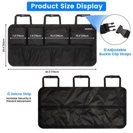 Einesin Car Boot Organiser, Car Storage Bag, Car Boot Bag with Strong Elastic, Magic Wand Structure for SUV (110 x 54 cm)