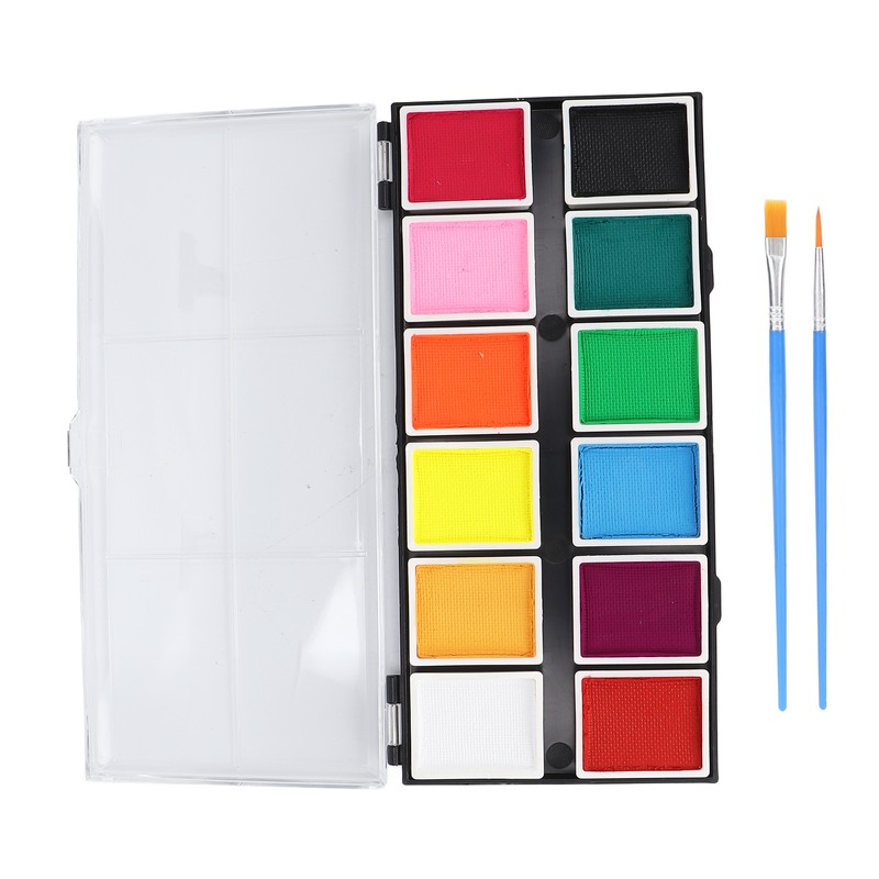 Face Paint Kit Cosmetic Grade 12 Colors Quick Drying Easy