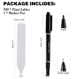 TDHDIKE Plant Labels 4 Inch 500Pcs Plastic Plant Name Tags for Seedlings Garden Labels Markers Nursery Plant Tags Seed Labels Plant Label Stakes with Permanet Marking Pen Plant Markers for Outdoor Garden