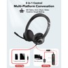 USB Headset with Mic for PC, On-Ear Computer Laptop Headphones