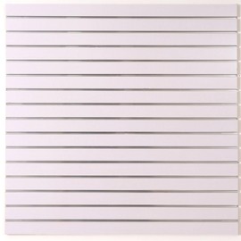 Wood Slatwall Panel with Aluminum Reinforcement Strip, Heavy Duty White Garage Slatted Wall Storage Systems 4’x4’ MDF Slat Wall Paneling Slat Board Garage Slatted Panels