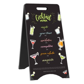 A-Frame Chalkboard Sign Large 15" x 30" Sandwich Chalkboard Double Sided Sidewalk Signs Outdoor Foldable Blackboard Menu Display for Weddings, Restaurant, Business