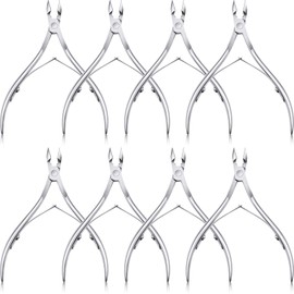 8 Pieces Cuticle Trimmer Stainless Steel Cuticle Nippers Pointed Blade Dead Skin Cutter Clipper Remover Scissors Manicure Tools for Fingernails and Toenails(Silver)