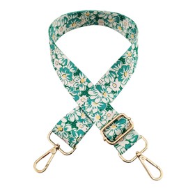 ZOONAI Women Girls Flower Shoulder Strap Wide Crossbody Bag Strap Adjustable Handbag Purse Replacement Belt (Green)