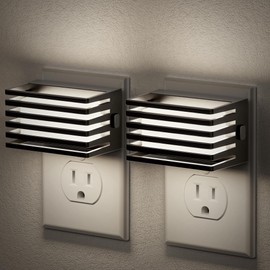JandCase LED Night Light, [2 Pack] Night Lights Plug into Wall with Dusk to Dawn Sensor, Dimmable Plug in Night Light, Adjustable Brightness, 5000K Daylight White Nightlight for Bathroom Hallway