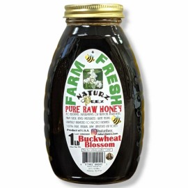 Naturz Beez RAW HONEY BUCKWHEAT BLOSSOM 1LB / 454g 100% PURE RAW BUCKWHEAT BLOSSOM USA HONEY