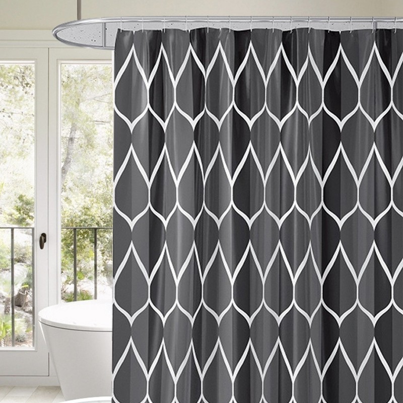 Polyester Waterproof Shower Curtain Abstract Geometric Shower Curtain Modern Luxury