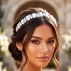 Campsis Rhinestone Headband Silver Bridal Headpiece Crystal Hair Accessories for