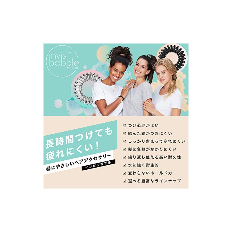 Invisibobble 38971IB Anillo de Pelo Waver Crystal Clear, 3 pz