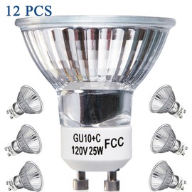 Elenhome 6 Pack 120V 35W GU10 Halogen Light Bulbs, Dimmable MR16 with Glass Cover, 2700K Warm White for Candle Warmer Lamps - Color: 25W-12Pack