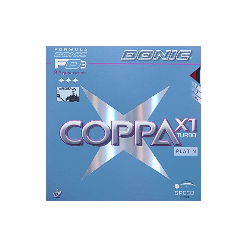 Donic Coppa X1 Turbo Platin Table Tennis Rubber (Red, 1.8