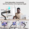 j5create Ergonomic Monitor Mount, Fully Adjustable Gas Spring Monitor Arm