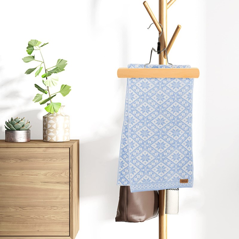 Nature Smile Wooden Pants Skirt Hangers, Smooth Finish Solid Wood
