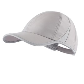 Connectyle Unisex Running Cap, Quick Drying, UPF 50+ Baseball Cap, Breathable, Lightweight, Reflective Striped, Sports Hat, gray (light gray), Free size