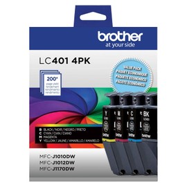 Brother LC4014PKS - Paquete de 4 Cartuchos de Tinta Originales de Rendimiento Estándar, Incluye Negro, Cian, Magenta y Amarillo, Compatibles con MFC-J1010DW, MFC-J1012DW y MFC-J1170DW