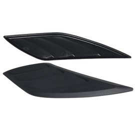 IKON MOTORSPORTS Front Hood Vents Compatible With 2016-2020 Honda Civic 10th Gen, V3 Style Black ABS Cover Side Louver Air Intake Front Hood Trim Scoop Vent Guards Vent 2 Piece Set