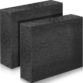 Customizable Polyethylene Foam Black Packing Foam Inserts for Cases Thick Polyethylene Foam Sheet for Packaging and Crafts, 12" x 10" x 3.125" (2 Pcs)
