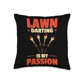 Lawn Darts Yard Darts SteMi Apparel Lawn Jarts Javelin Target Bullseye Yard Darts Throw Pillow, 16x16, Multicolor