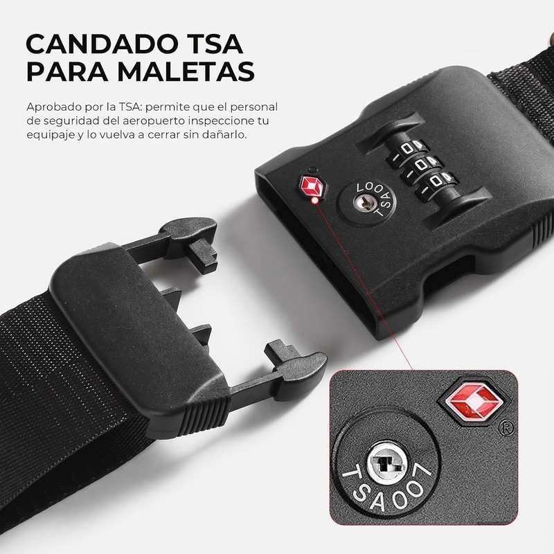 Mythya Correas de Equipaje, Correas de Equipaje TSA Aprobado Maleta