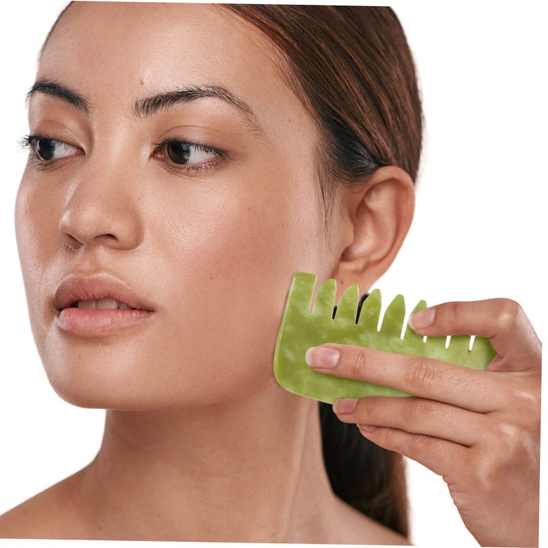 LALAFINA 4 Pcs Jade Comb Jade Stone Comb Gua Sha
