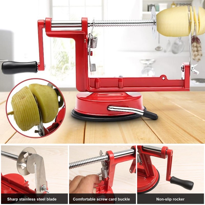 Tornado Potato Spiral Cutter, Stainless Steel Manual Potato Spiral Twister,