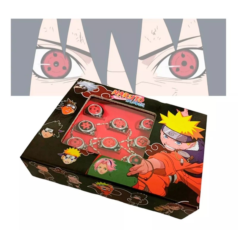Veraly Anillo Miembro Akatsuki Cosplay Anime Naruto 10 Piezas