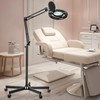 HITTI Esthetician Light with 10X Magnifier, 2200 Lumens Stepless Dimmable Magnifying Floor Lamp with 5 Wheel Rolling Base, LED Lighted Standing Mag Lamp for Tattoo,Crafts, Lash & Facials Nail-Black