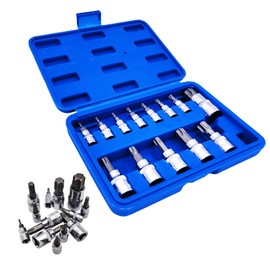KSHAWO Torx Nut Set | 13-Piece T8-T70 Bit Set Inner Torx 1/2 Inch | 3/8 Inch | 1/4 Inch