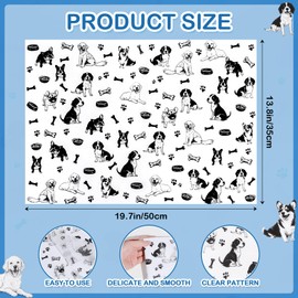 100 Sheets Cute Puppy Tissue Paper - Black Dog, Bone, Pet Paw & Bowl Pattern Gift Wrap Tissue Paper for Animal Lovers, DIY Crafts & Party Decor, 13.8 x 19.7 Inches