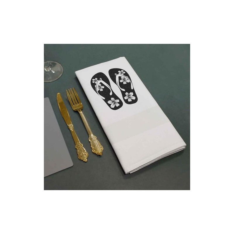 'Floral Flip Flops' Cotton Napkin/Dinner Cloth (NK00043329)