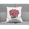 LIEBTASTISCH - Cushion with Saying "I Love You More" -