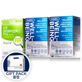 One day well-being Lacto Real Force Triple Probiotics 2 x 2 month supply Super Prebiotics FOS 1 x Gift Pack Gift Set / 락토 리얼 포스 트리플 프로바이오틱스 2개월분 2개 슈퍼 프리바이오틱스 FOS 1개 선물팩 선물세트