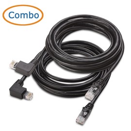 Paquete combinado Cable Matters Cable Ethernet en ángulo recto Cat 6, Cat6 de 90 grados (cable Cat6 en ángulo izquierdo + ángulo recto) 10 pies