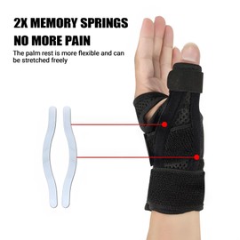 Pluvyze 2 Stück Handbandage Links Daumenorthese Rechts Daumen Schiene Atmungsaktives Weiches Material Doppeltes Kompressionsgurt-Design Geeignet für Linke und Rechte Hände