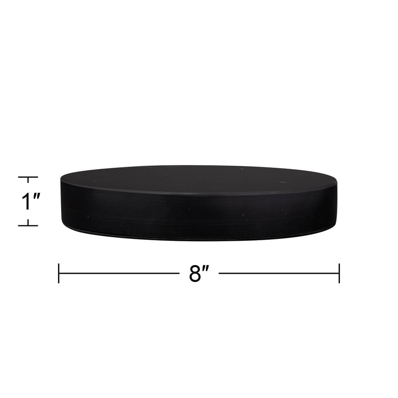 Black Marble 8" Wide x 1" High Round Pedestal Lamp