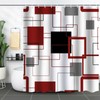 Mesnt Gray Shower Curtains for Bathroom, Polyester White Lines Pattern