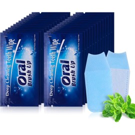 Furein Smile 100 Stück Einweg-Wischtuch Oral Finger Aufbürsten Zahnreinigungswerkzeuge Zahnaufhellungsstreifen für orale Tiefenreinigungsbehandlungen