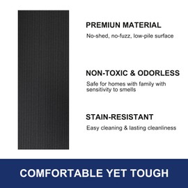 SALLOUS Hallway Runner Rug, 2' x 6' Low-Pile Runner Mat for Hallway, Non-Slip Washable Area Rug for Kitchen, Entryway, Floor Protector Mat for Home, Runner Carpet for High Traffic Areas (Black)