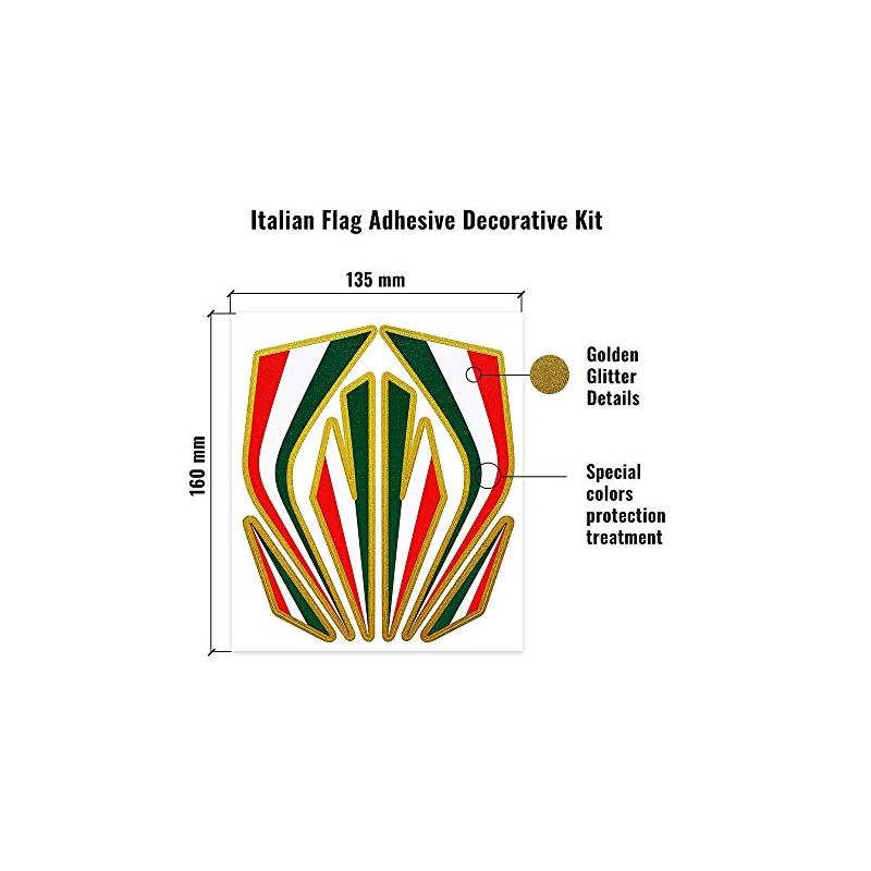 4R Quattroerre.it 32119 Stickers Italy Flag Decorations, 14 x 16