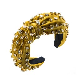 Lady Headband Crystal Knotted Hair Accessories Girls Hairband No Slip Fashion Cute Headband Lady Gift (Army Green)