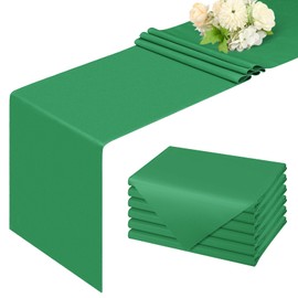 6 Pack Table Runner Long Rustic Farmhouse Wedding Christmas Table Runner,Washable and Reusable Polyester Table Runners for Wedding Birthday Party Banquet Christmas Decorations,Green 30x183CM