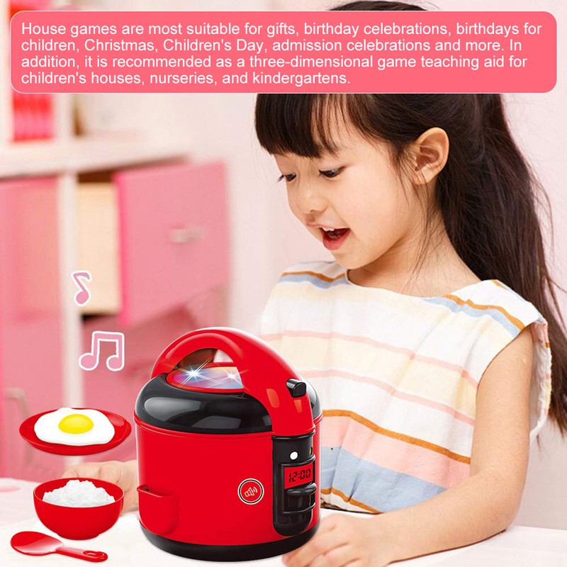 6pcs/set Kitchen Pretend Play Rice Cooker with Light and Sounds