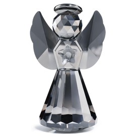 YWHL - cifras hechas a mano de ángel de la guarda de vidrio negro, regalos de ángel de vidrio oscuro, para mujeres, estatuas de ángel coleccionables para decoración del hogar