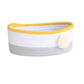 Ipetboom 1pc Cotton Rope Weaving Organizer Basket for Home Dorm Sundries Storage Container Cute Pineapple Design Desktop Makeup Holder Stylish Cotton Material